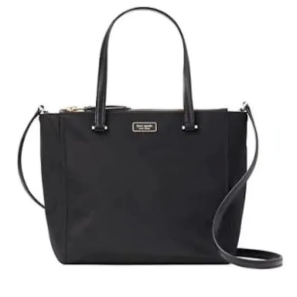Kate spade ♠️ women’s nylon navy blue 3 compartment dawn small satchel bag EUC - Picture 2 of 8